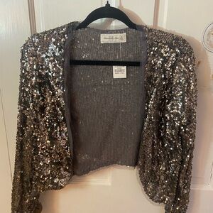 Abercrombie & Fitch Silver Sequin Blazer